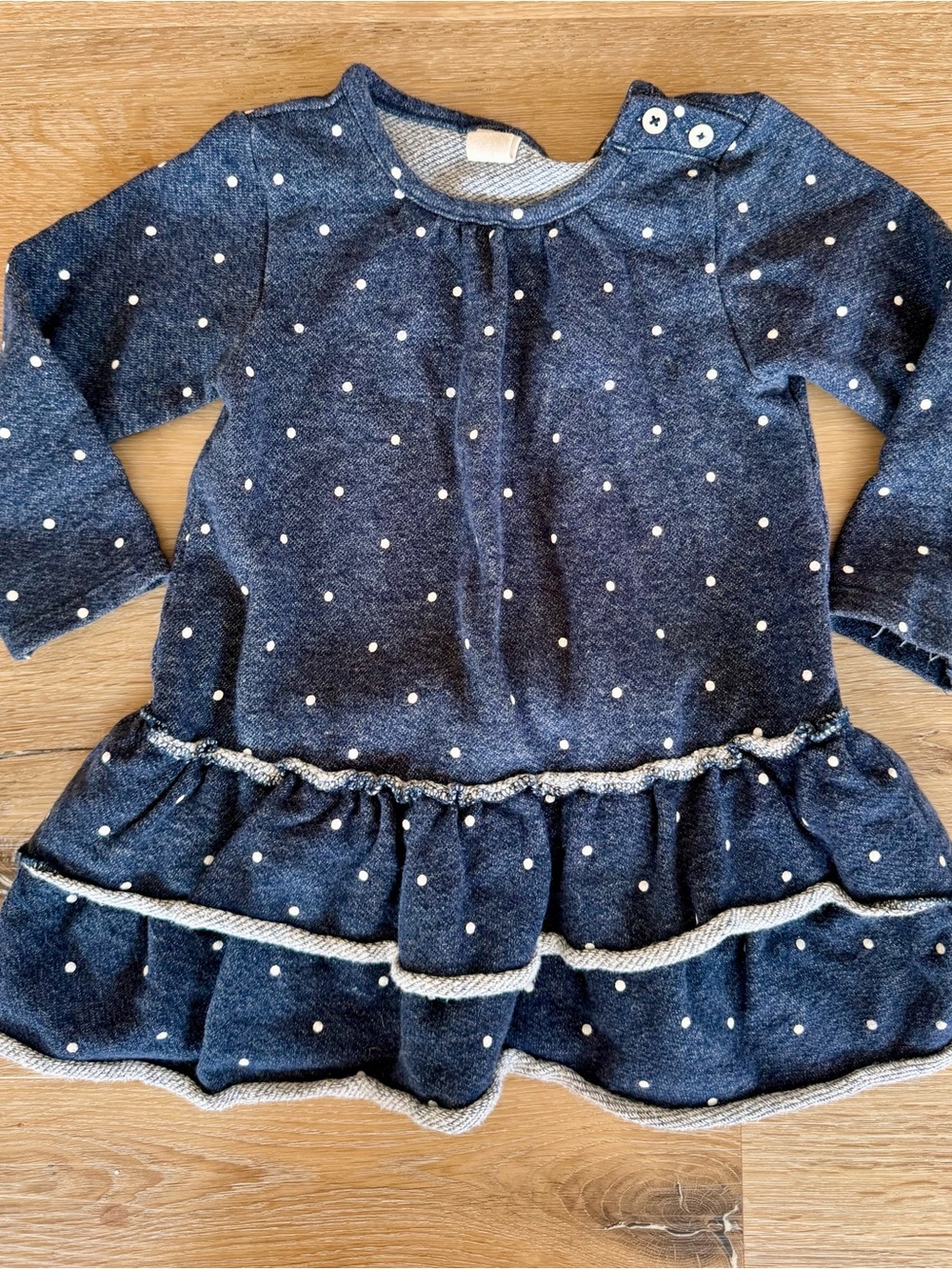 Tucker and Tate Navy Polka Dot Ruffle Dress